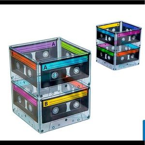 Plastic cassette centerpieces pack of 6